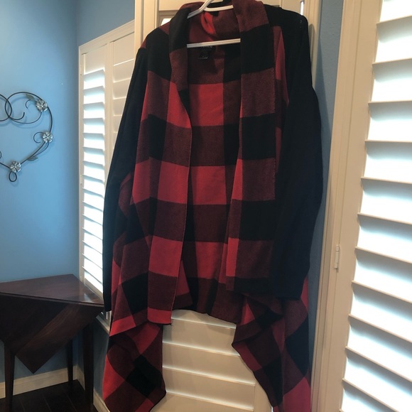 torrid Sweaters - Buffalo Check aysmmetrical cardigan Torrid